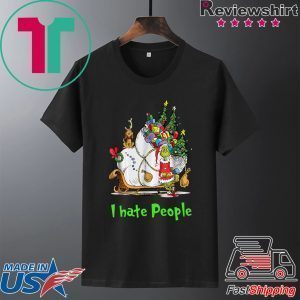 Santa Grinch I Hate People Tee Shirt