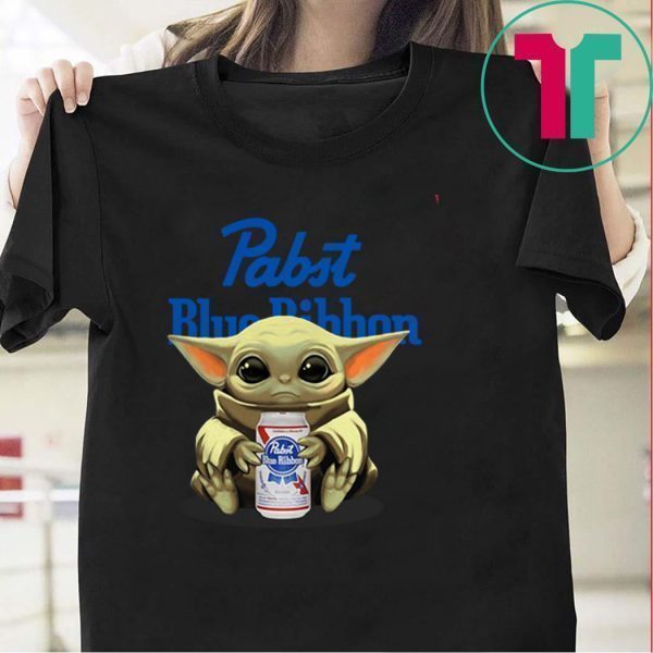 Star Wars Baby Yoda hug Pabst Blue Ribbon Beer Tee Shirt