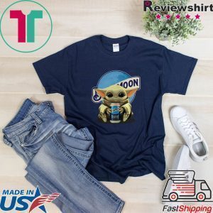 Sunday Baby Yoda Hug Blue Moon Star Wars Tee Shirts