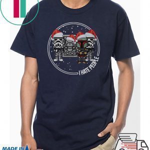 The Mandalorian Boba Fett I hate people christmas Tee Shirt