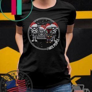 The Mandalorian Boba Fett I hate people christmas Tee Shirt