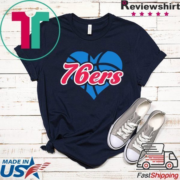 76ers Heart Basketball Team Tee Shirts