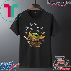 Baby Yoda And Birds Tee Shirts