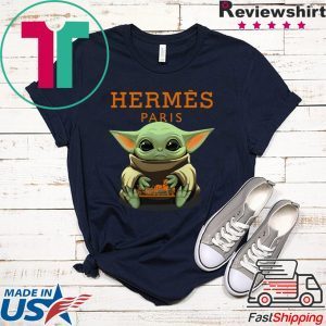 Baby Yoda Hug Hermes Paris Tee Shirts