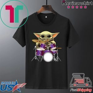 Baby Yoda Play Drum Tee Shirts