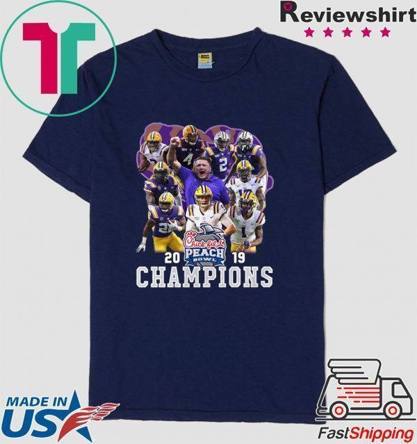 Chick - Fil - A Peach Bowl 2019 Champions Players Signatures Tee Shirt