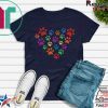 Colorful grunge paw prints in heart shape for cat or dog Tee Shirts