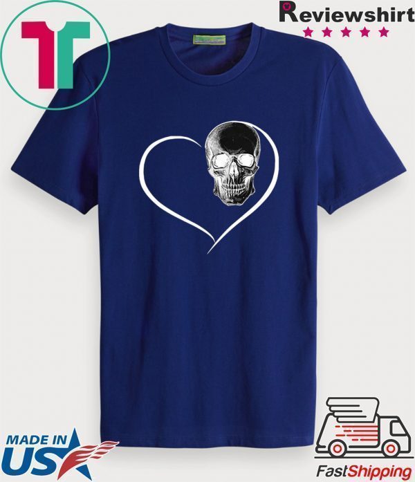 I Love Skull Heart Tee Shirt