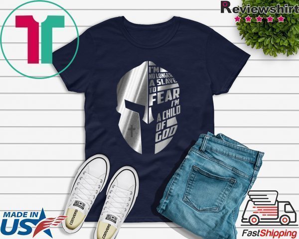 Knight mask I'm no longer a slave to fear I'm a child for God Tee Shirt