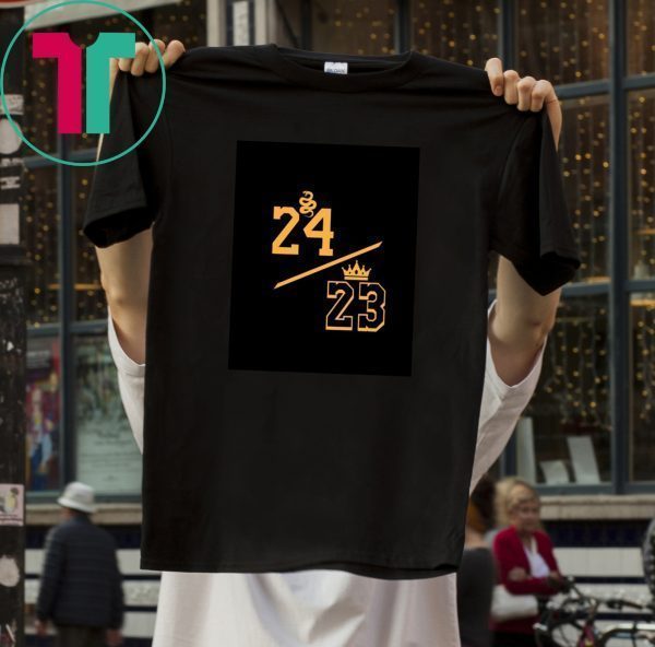 Rip Kobe 24 LeBron 23 Gold Tee Shirt