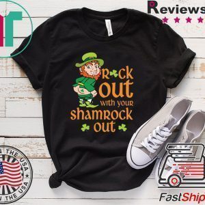 Leprechaun Rock Out With Shamrock Out St Patrick’s Day Tee Shirts