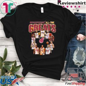 Miami Heat All Time Greats Player Signatures Tee Shirts
