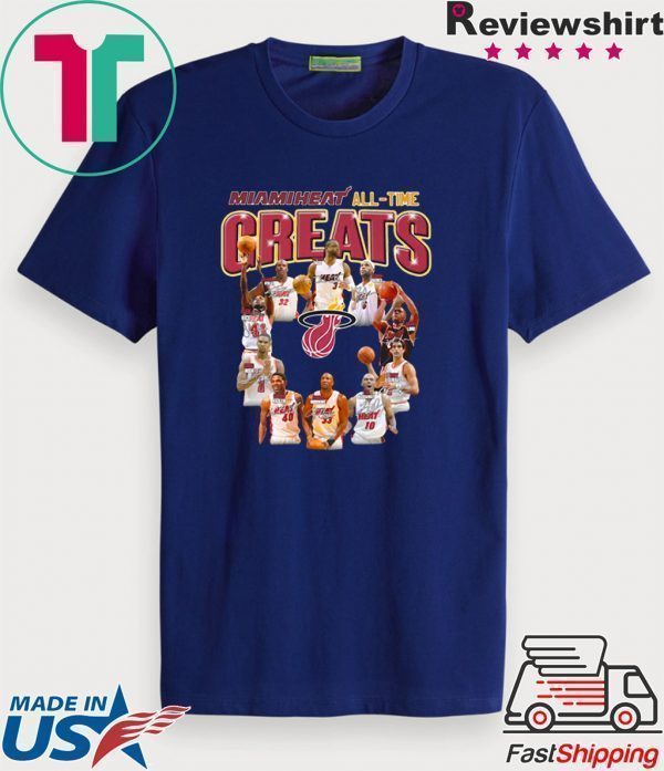 Miami Heat All Time Greats Player Signatures Tee Shirts