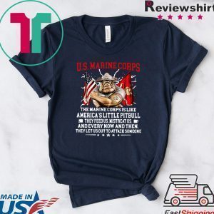 Pitbull Dog U S Marine Corps Tee Shirts