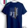 Vintage USA American Flag Proud Cricket Dad Silhouette Tee Shirts