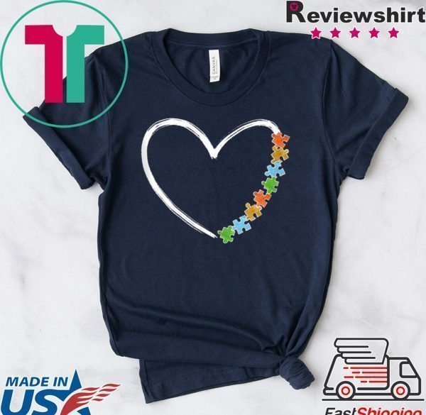 Autism Awareness Kindness Heart of Puzzle Autism Love Tee Shirts