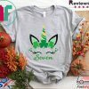 Cute Unicorn Face Patrick’s Day Shamrocks 7th BD Tee Shirt