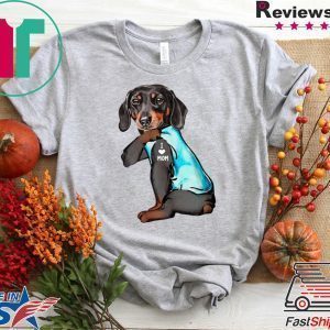 DACHSHUND I LOVE MOM TATTOOS TEE SHIRTS