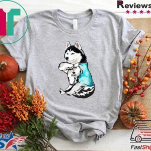 Dog Husky Tattoos I Love Mom Tee Shirts