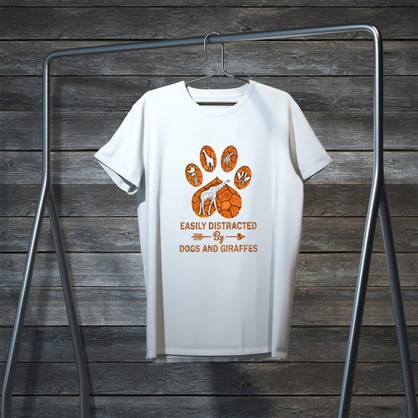Easily Distracted By Dogs And Giraffes Tee Shirts