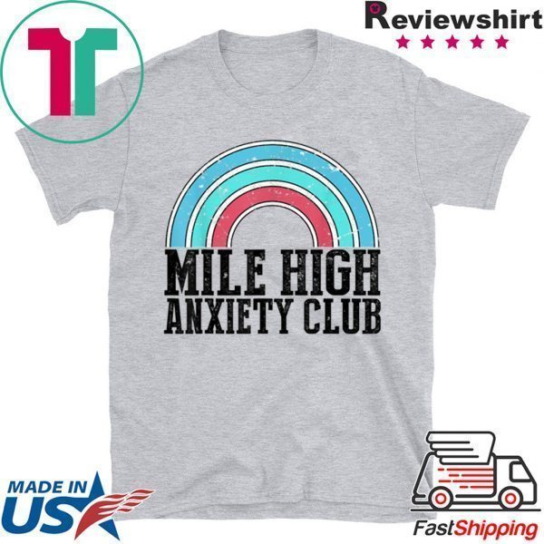 Funny Mile High Anxiety Club Sarcastic Flying Pilot Tee Shirts