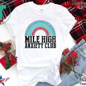 Funny Mile High Anxiety Club Sarcastic Flying Pilot Tee Shirts