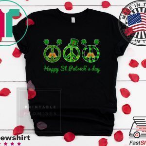 Hippie Peace Shamrock St Patrick’s day Irish Tee Shirts