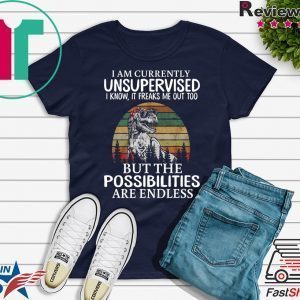 I Am Currently Unsupervised I Know It Freaks Me Out Too But The Possibilities Are Endless Tee Shirts