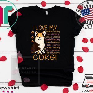 I Love My Tri Color Corgi Mom Mama Dad Youthn Tee Shirts