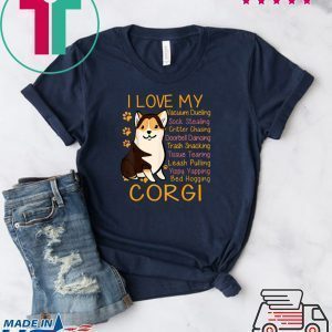 I Love My Tri Color Corgi Mom Mama Dad Youthn Tee Shirts