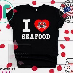 I heart Crab Seafood Oysters Mussels Man Tee Shirts