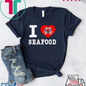 I heart Crab Seafood Oysters Mussels Man Tee Shirts