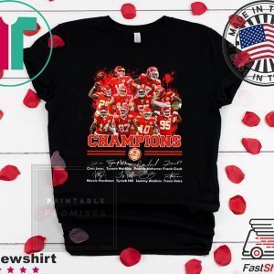 Kansas City Chiefs Champions Chris Jones Tyrann Mathieu Signature Tee Shirts
