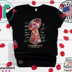 Kansas City Chiefs Champions February 2 2020 Signatures Tee Shirts