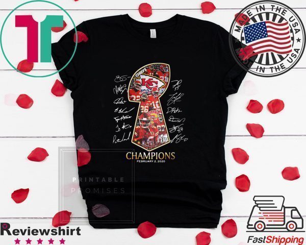 Kansas City Chiefs Champions February 2 2020 Signatures Tee Shirts