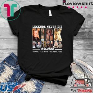 Legends Never Die Kirk Douglas 1916-2020 Thank You For The Memories Tee Shirts