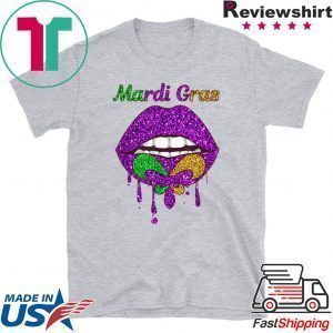 Mardi Gras Lip Biting Diamong Shining Tee Shirts