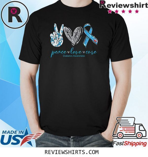 Peace Love Cure Diabetes Awareness 2020 Shirts