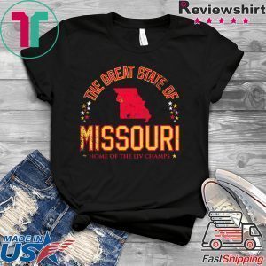 The Great State of Missouri KC Football Tee Shirts