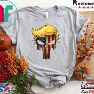 Vintage Trump Hair Skull 2020 American Flag Tee Shirts