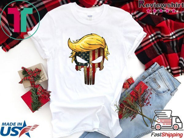 Vintage Trump Hair Skull 2020 American Flag Tee Shirts