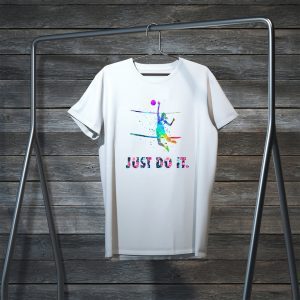 Volleyball Just Do It Florals Tee Shirts