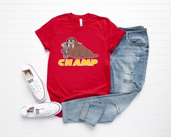 WALRUS CHAMPS - ANDY REID T-SHIRT Kansas City Chiefs Super Bowl LIV Champions Tee Shirts