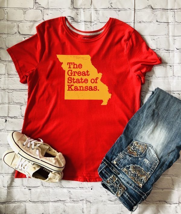 the great state of kansas Kansas city football Tee Shirts