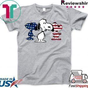 4th Of July Three Snoopy American Flag Tee Shirts