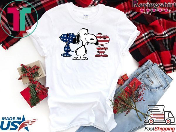 4th Of July Three Snoopy American Flag Tee Shirts
