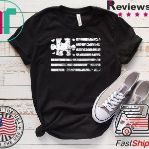 American Flag Heart Love Autism Awareness Tee Shirts