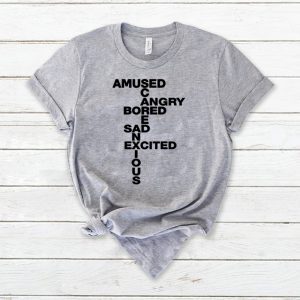 Bored Amused Angry Sad Excited Anxious Scared Mood Women's T-Shirt