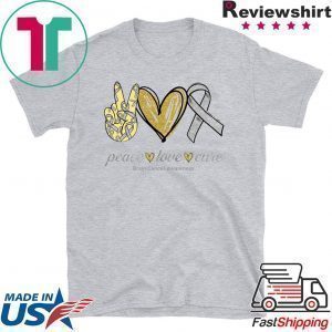 Peace Love Cure Brain Cancer Awareness Tee Shirts