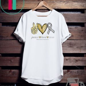 Peace Love Cure Brain Cancer Awareness Tee Shirts